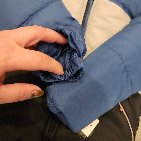 NWT Oshkosh 2-Piece Snowsuit Set Fleece Lined Blue Grey Coat Navy Bib M 5-6 - Picture 10 of 16